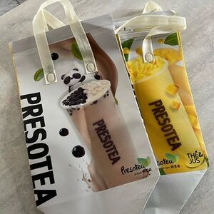 2x insulated cooler grocery tote bags bubble tea smoothie new